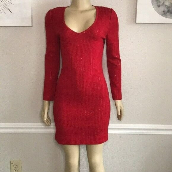 ST. JOHN Sequins/Red Mini Dress Size P - Picture 3 of 6